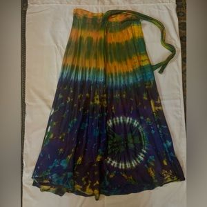 Tie dye wrap skirt